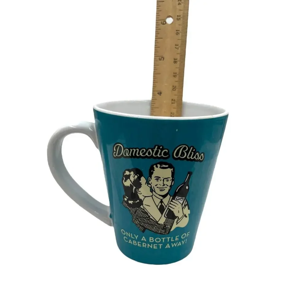 Coffee Cup Mug “Domestic Bliss Only a Bottle of Cabernet Away! Chris’s Stuff EUC